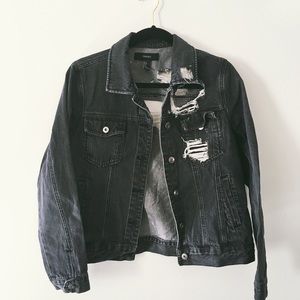 Distressed denim jacket